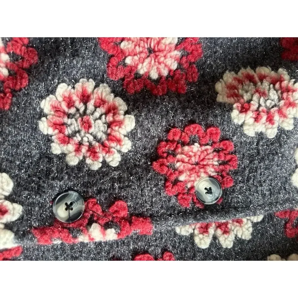 Hanna Andersson Girls Size 8 / 130 Floral Wool Blend Pockets Button Jacket Coat